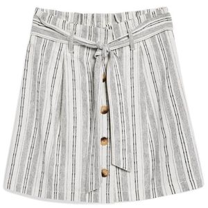 TopShop Paper Bag Mini Skirt Size 10 - Black and white stripe NWT